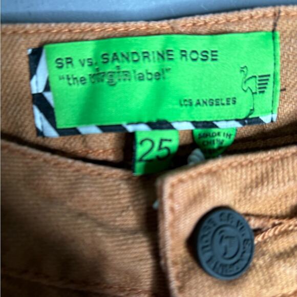 SR vs Sandrine Rose Brown Mid Rise Button Fly Trousers Size 25 - Picture 3 of 7